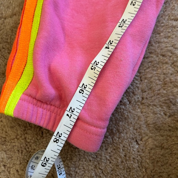 Aviator Nation Hot Pink Neon 5 Stripe Smiley Set Crewneck Sweatshirt Sweatpants - Picture 12 of 14